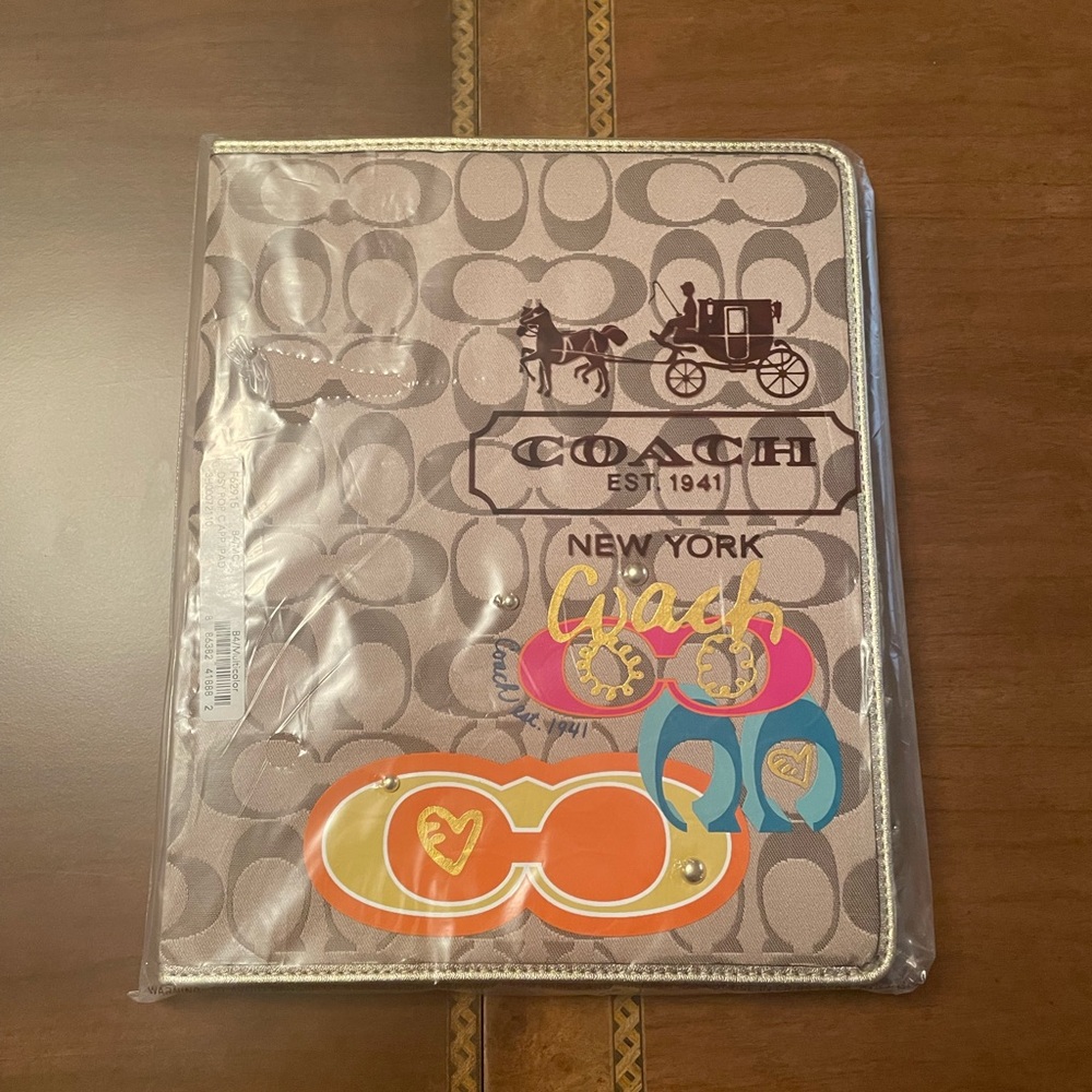 Coach New York Signature I Pad Folio with Colorful Graphic